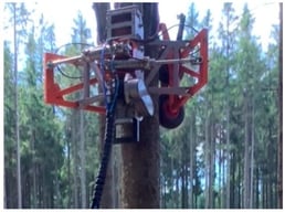 Prototype of the Milling machine with adapters and a sprayer on a climbing carrier.