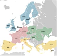Map of cities analysed (the red dots visually indicate the cities which have been analysed).