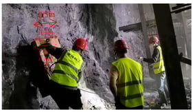 Image showing the field conditions for GPR-based irregular tunnel face.