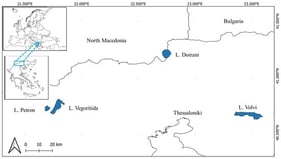 Map of the studied lakes.