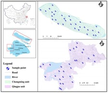 Study area location and distribution of sampling sites in Shanghai. The reframes represented the selected research areas.