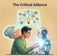 The AI Utility–Cognitive Risk Framework: Mapping Learner Engagement and Cognitive Independence. Critical Alliance Zone (QI) promotes critical thinking and deep learning. Over-Reliance Zone (QII) reduces critical thinking. Underuse/Limited Access Zone (QIII) shows minimal use. Misuse Zone (QIV) promotes reliance on incorrect information. The central diagonal double-headed arrow labeled “The Continuum of Cognitive Independence” represents the conceptual spectrum from cognitive offloading to balanced cognitive engagement to cognitive independence. The arrow is not prescriptive; it does not indicate a recommended direction. The pedagogical goal is to maintain learners in the Critical Alliance Zone, avoiding shifts toward extremes.