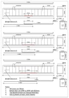 Beam dimensions with GFRP and BFRP diameters of 10 mm.