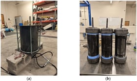 (a) Scaled tank; (b) three cavities designed for placement within the tank.