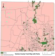 Denton County tract map with parks.