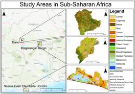 Study areas in Sub-Saharan Africa.