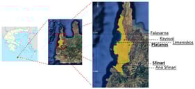 The study area. The former local community of Platanos.