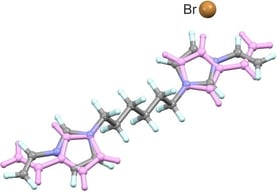 Molecular structure with non-H atoms depicted as ellipsoids at the 50% probability level and H atoms drawn as blue circles of random size (disorder omitted for clarity). Symmetry operations: (i) 1 − x, 1 − y, 2 − z (ii) −x, −y, −z.