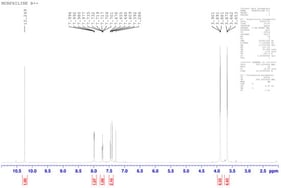 1H NMR spectra for the parent molecule: 2-((4-morpholino-1,2,5-thiadiazol-3-yl)oxy)benzaldehyde.