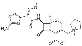 Chemical structure of cefepime.