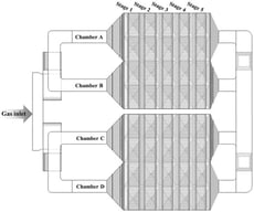 Schematic layout of the ESP for the 660 MW unit.