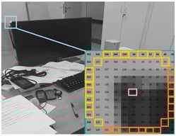Sample figure of FAST corner detection for a threshold of 200.