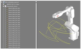 Robot trajectory generated for the first set of points.