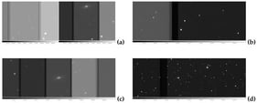 A comparison of stellar images before and after alignment correction: (a,b) (before) show evident coma aberration in both defocused and in-focus states, while (c,d) (after adjustment of secondary mirror misalignment) meet the required precision.