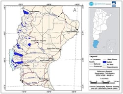 Map of the province of Santa Cruz, Argentina.