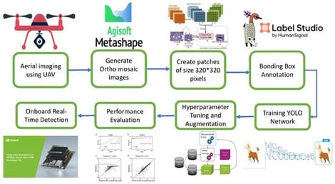 Overview of the proposed system setup for real-time palm tree detection and geolocalization using UAV and YOLOv12.