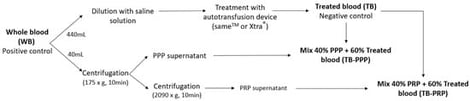 Diagram of whole blood sampling, processing, and analysis for the in vitro experiment.