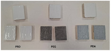 Samples PRO, PEG, PEM.