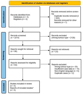 PRISMA 2020 flow diagram of study selection. * Several reports described more than one eligible patient, resulting in a total of ten individual cases analyzed.