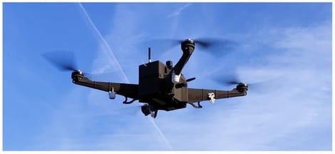 The purpose-built meteorological quadrotor UAV developed by the authors for boundary-layer profiling and deployed during the WMO’s demonstration campaign for wind measurements.