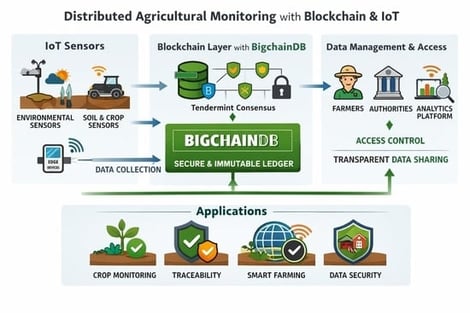 BigchainDB transaction processing workflow showing the data flow from client application through BigchainDB server to Tendermint Byzantine Fault Tolerant (BFT) consensus layer and MongoDB storage backend.