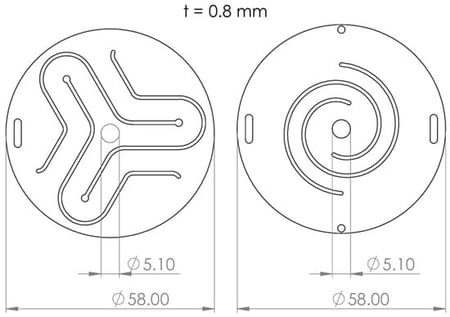 Overview of spring types (left: spring 1; right: spring 2).