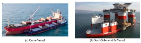 (a) Crane vessel [6], (b) docking vessel [7].