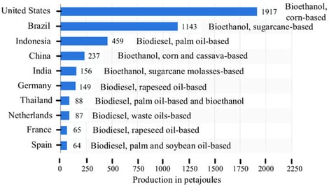 Biofuel production worldwide in 2024 [1].