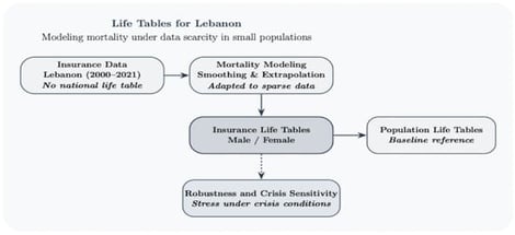 Age distribution of entries and exits in the portfolio.