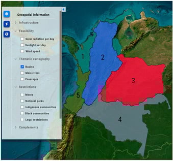 Watersheds of Colombia. Source: MODERGIS model.