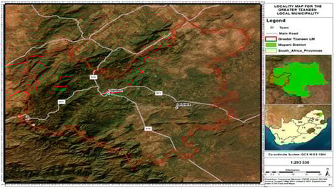 The geographical location of the Greater Tzaneen Local Municipality.