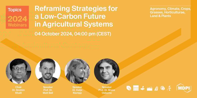 Topics Webinar | Reframing Strategies for a Low-Carbon Future in Agricultural Systems, 4 October 2024