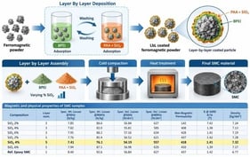 Layer-by-layer deposition process on iron powders.
