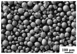 SEM morphology of the AlCoCrFeNi high-entropy alloy powder.