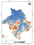 Distribution of the Fuhe River Basin and its hydro-meteorological stations.