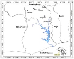 Geographic locations of Dagaare, Dagbani, Gurenɛ, Kusaal, Likpakpaln, and Buli (adapted from Adjong, 2025).