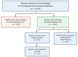 Flowchart of patients included in the study. IRD: Inflammatory rheumatic disease.
