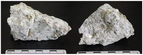 Photographs of the raw ore sample.