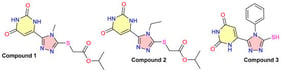 Chemical structures of the orotic acid–1,2,4-triazole hybrids investigated in this study.