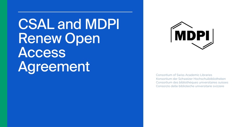 Swiss Consortium Renews Open Access Agreement with MDPI