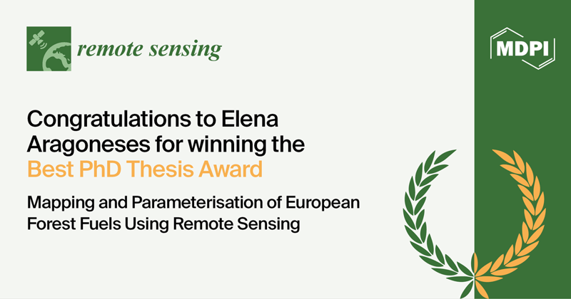 Remote Sensing Best PhD Thesis Award—Winner Announced