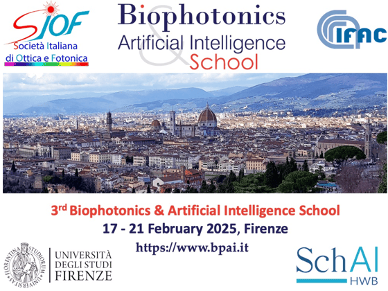 3rd Biophotonics & Artificial Intelligence School, 17–21 February 2025, Florence, Italy