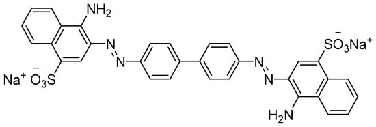 Structural formula of Congo Red.