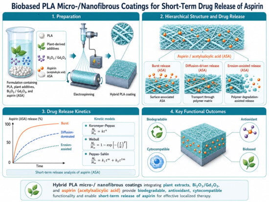 Schematic representation of the electrospinning setup and polymer solution compositions.