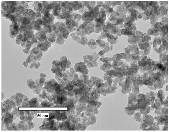 TEM image of Ce0.5Y0.49Tb0.01F3 nanoparticles (magnification ×300 k).