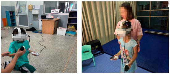 VR intervention session conducted at a private clinic in Chiang Mai.