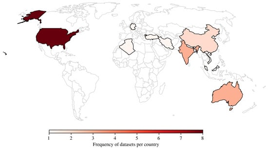 Geographical distribution of dataset sample locations.