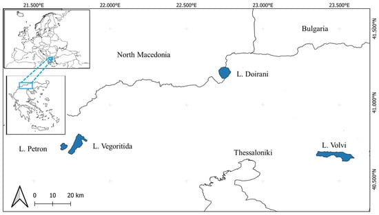 Map of the studied lakes.