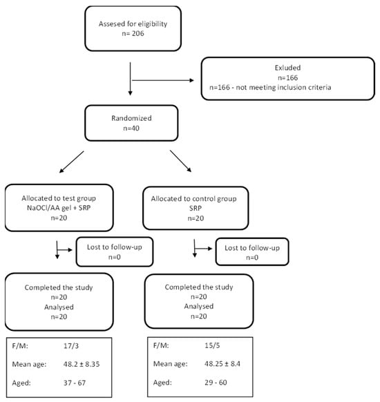 CONSORT flow-chart of the study and study patient characteristics.