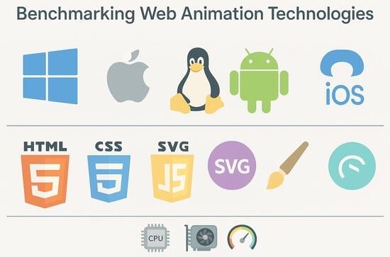 Execution flow of web animations depending on the choice of rendering technologies.